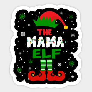 Mama Elf Christmas Funny Family Pajama Matching Xmas Sticker